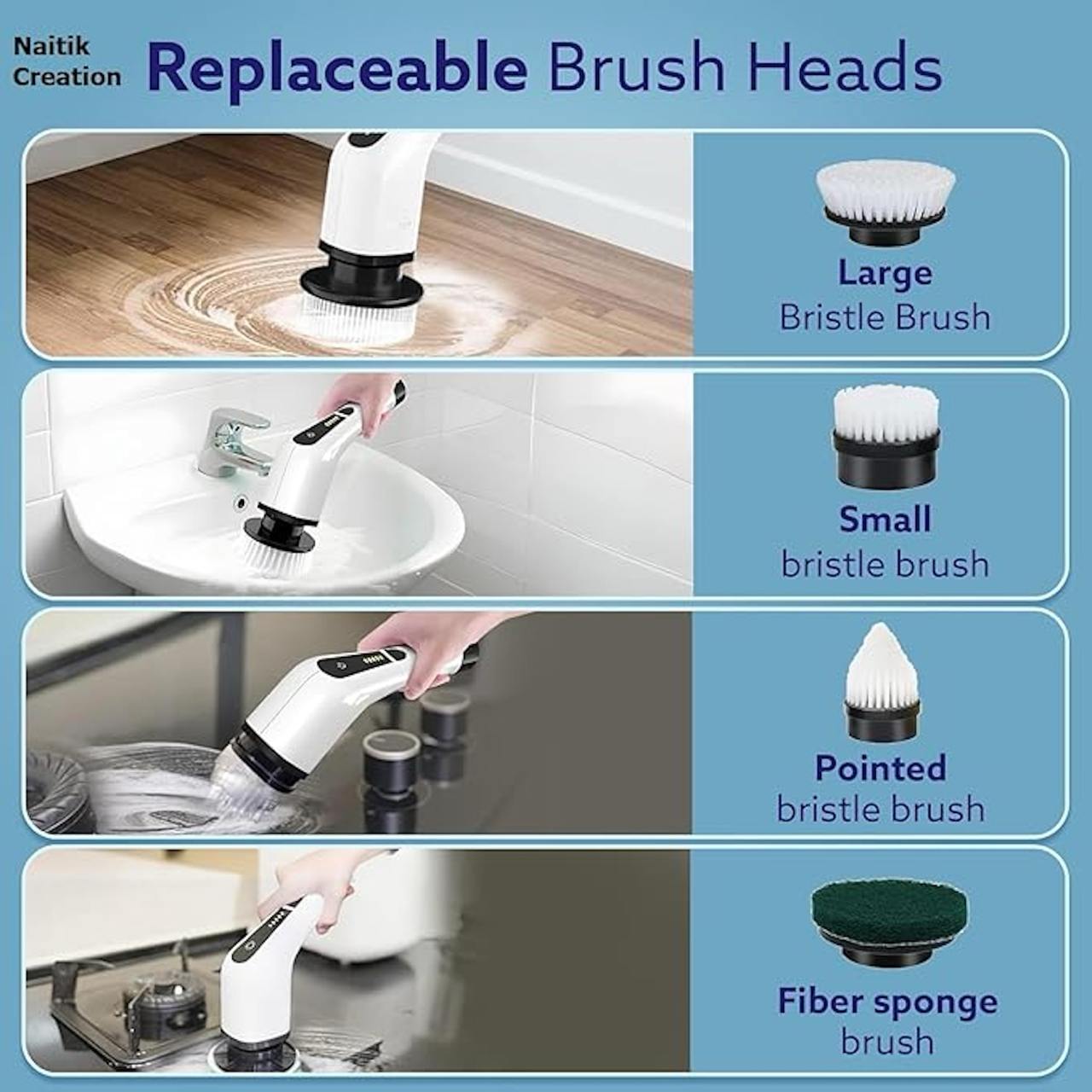 9 in 1 Cordless Electric Spin Scrubber 9 in 1 Multifunctional Cleaning Brush Scrubber