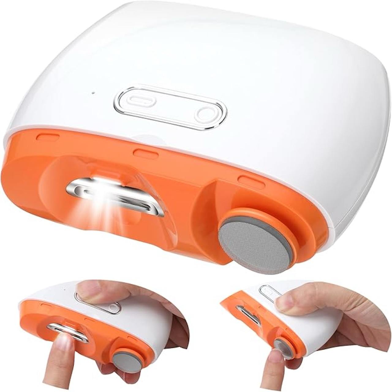 2 In 1 Electric Nail Clipper  Automatic Electric Nail Clipper Fingernail Cutter and Polisher with LED Light