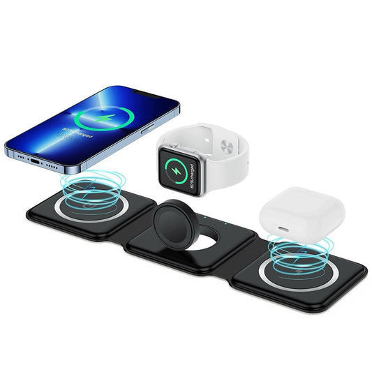 3 in 1 Foldable Wireless Charger  3 in 1 Wireless Charger  Magnetic Fast Wireless Charging Pad  3 in 1 Charging Station