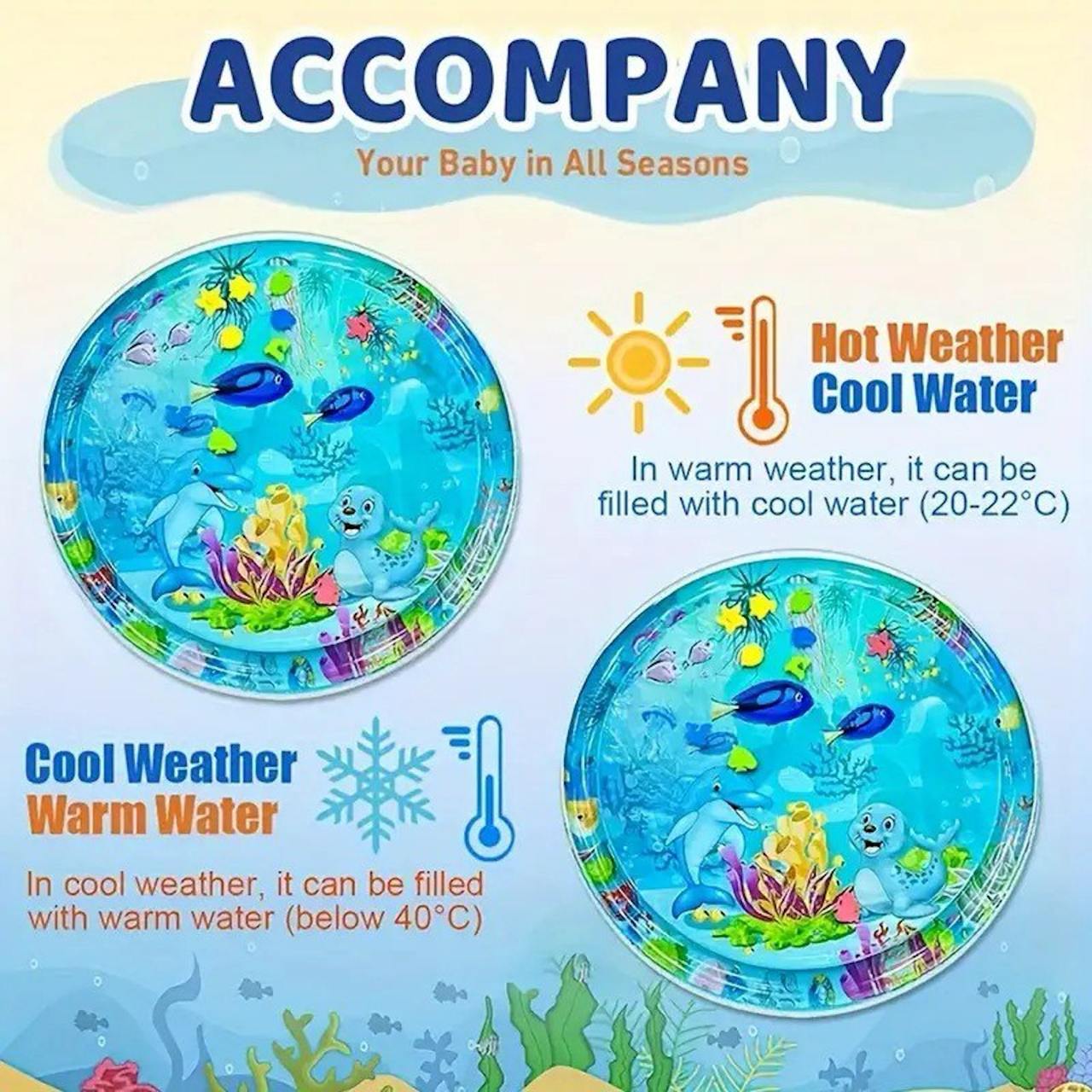 Round Baby Water Play Mat Round Baby Water Mat  Baby Slap Pad