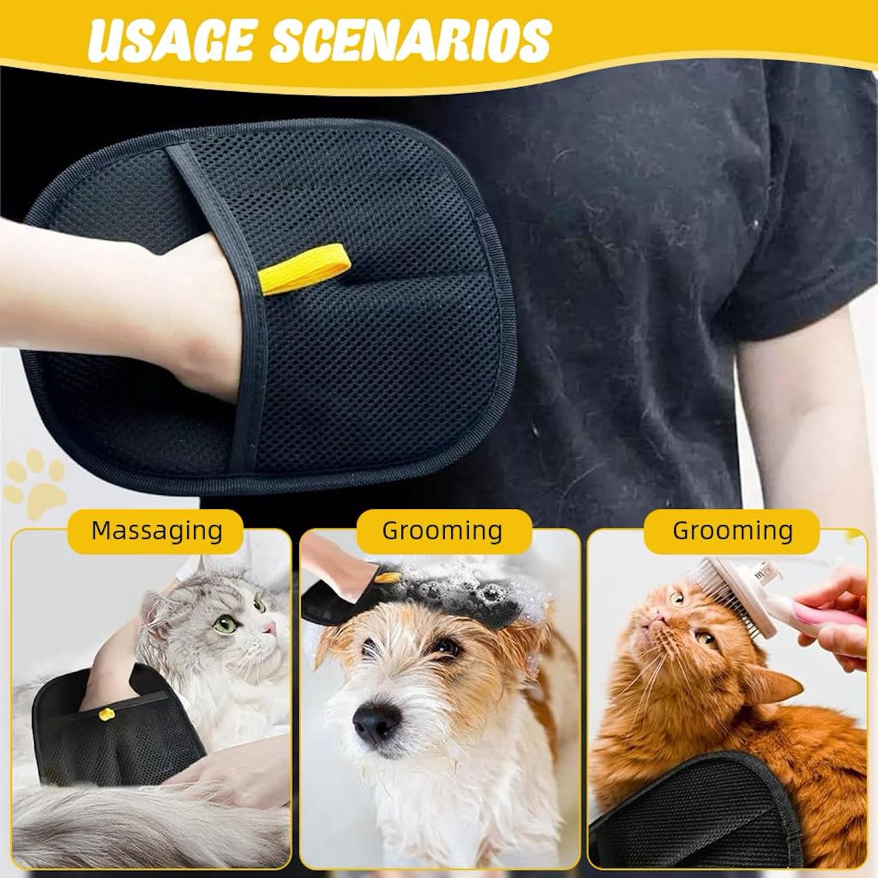 Electrostatic Pet Hair Removal Gloves Cat Dog Hair Remover Glove Reusable Pet Hair Remover Gloves