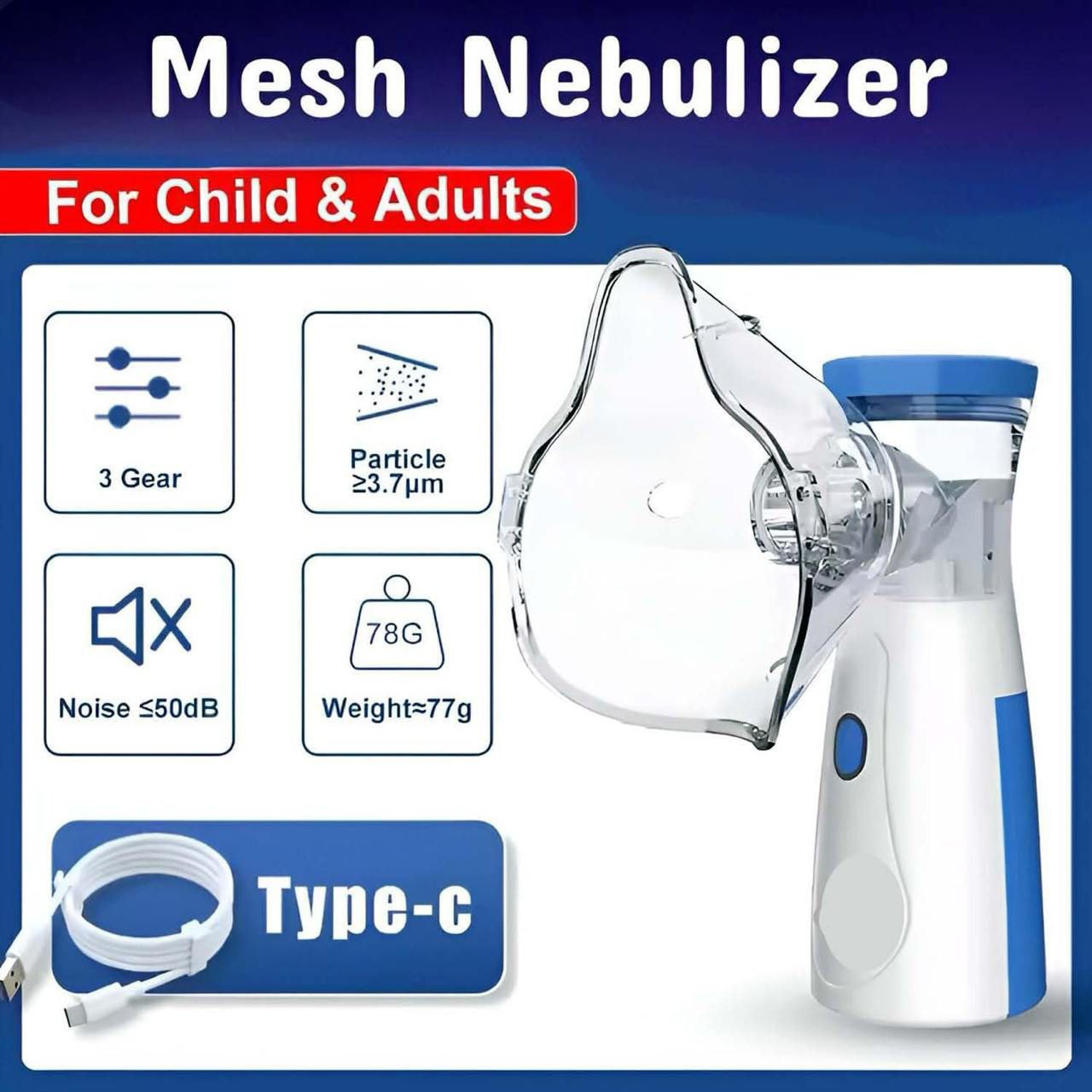 Mini Portable Mesh Nebulizer Rechargeable Mesh Nebulizer