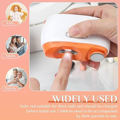2 In 1 Electric Nail Clipper  Automatic Electric Nail Clipper Fingernail Cutter and Polisher with LED Light