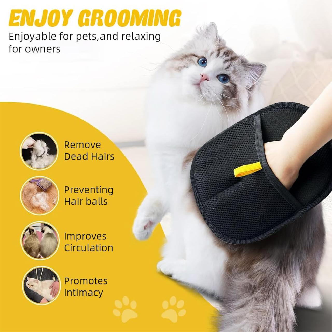 Electrostatic Pet Hair Removal Gloves Cat Dog Hair Remover Glove Reusable Pet Hair Remover Gloves